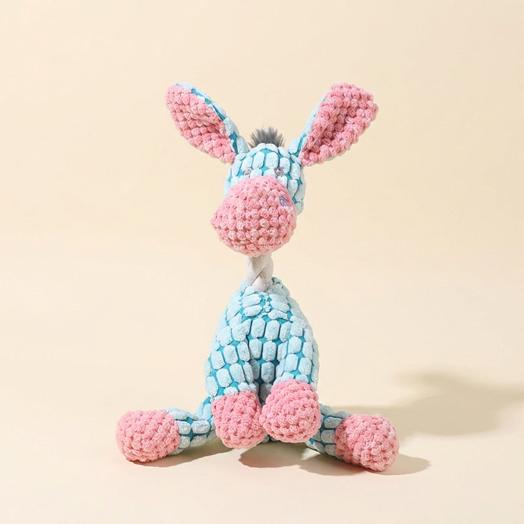 Wagvive Barnyard Squeaker, Blue Donkey