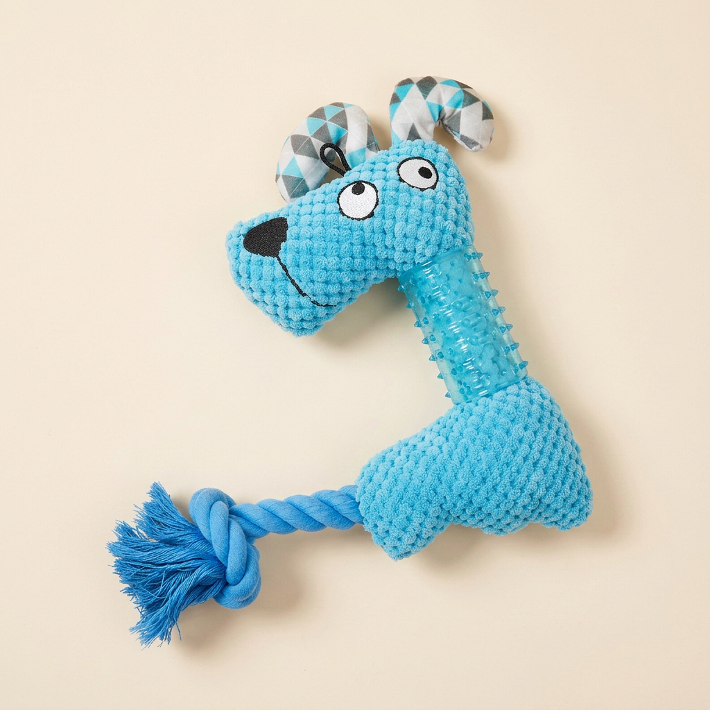 Wagvive Big Squeak Plush, Blue