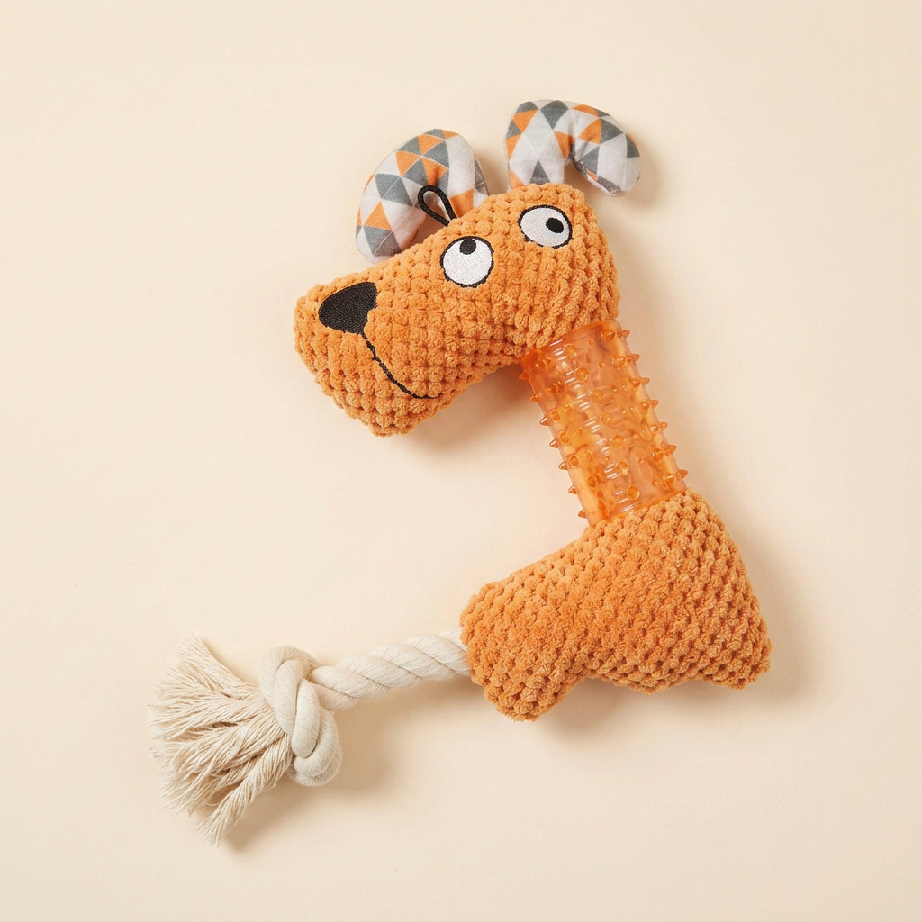 Wagvive Big Squeak Plush, Orange