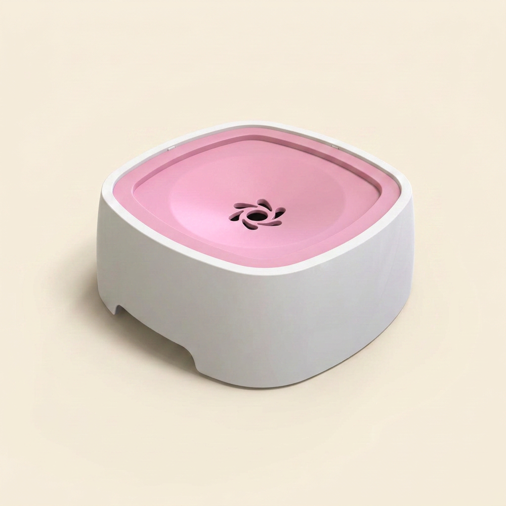 Wagvive Anti-Spill Floating Water Bowl, Pink