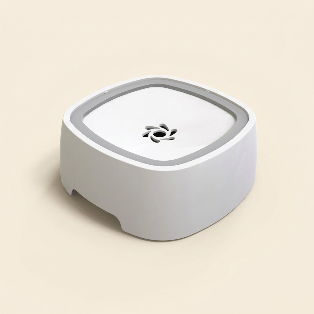 Wagvive Anti-Spill Floating Water Bowl, White