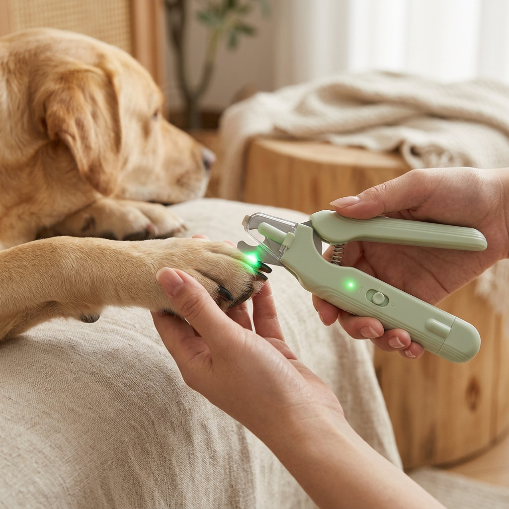 Wagvive LED Nail Clippers in use