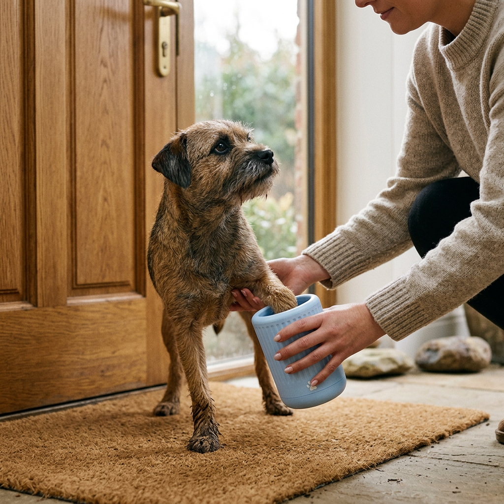 Wagvive Paw Washing Cup in use