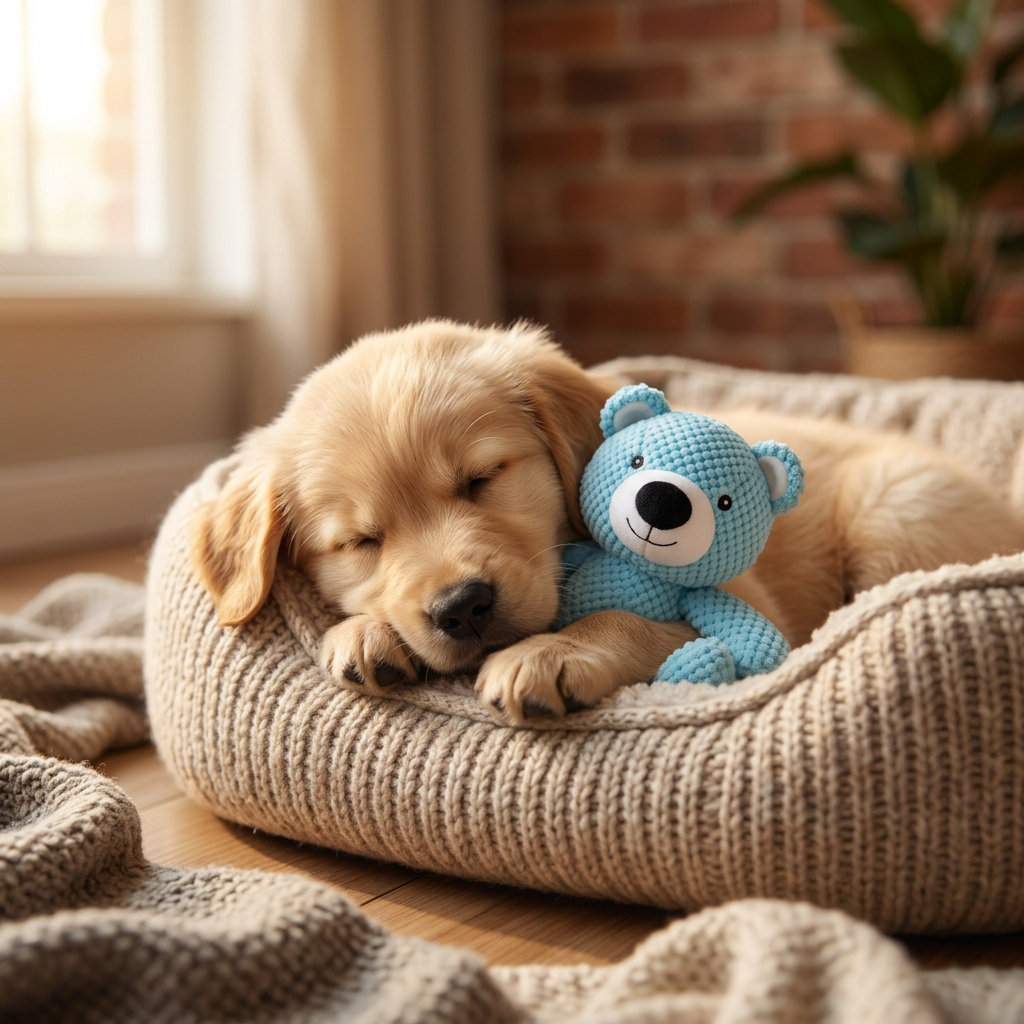 Wagvive Cuddle Companion Teddy in use