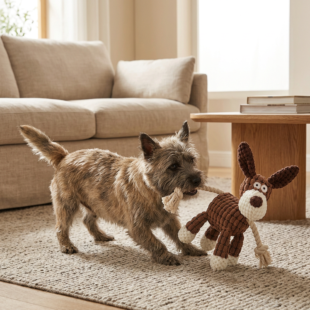 Wagvive Corduroy Squeak Pals in use