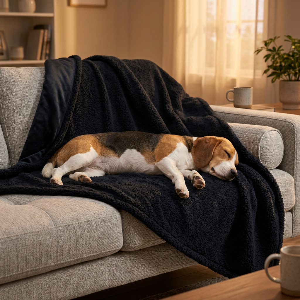 Wagvive Waterproof Snuggle Blanket in use
