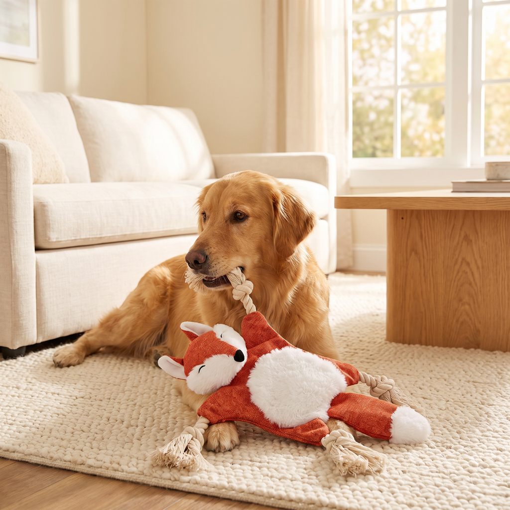 Wagvive Woodland Rope-Limb Plush in use