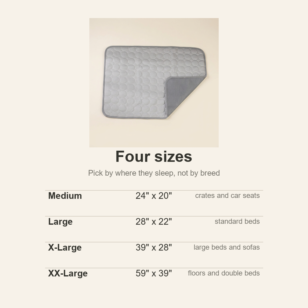 Wagvive Cooling Comfort Pad size guide